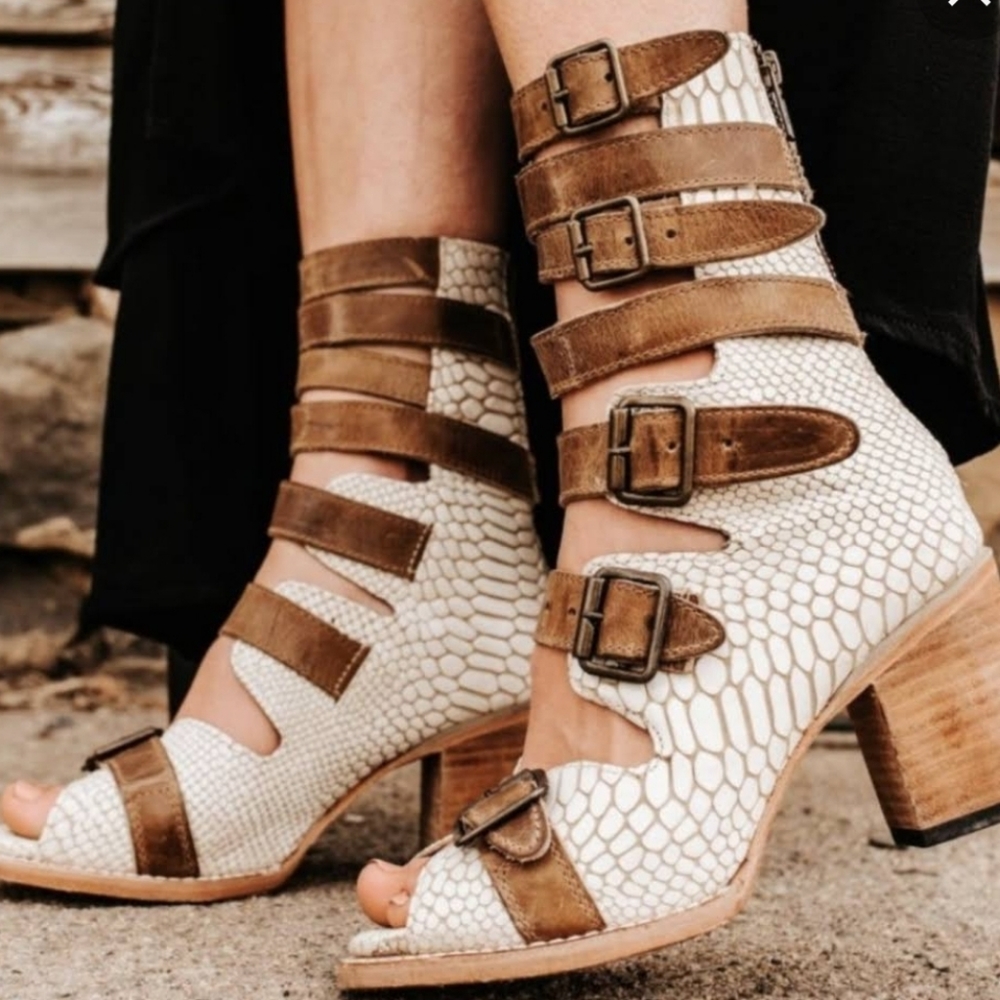 Freebird Bond White Snake Sandals